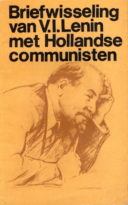 Cover of the book Correspondence of V.I. Lenin with Dutch communists, with a drawing of Lenin